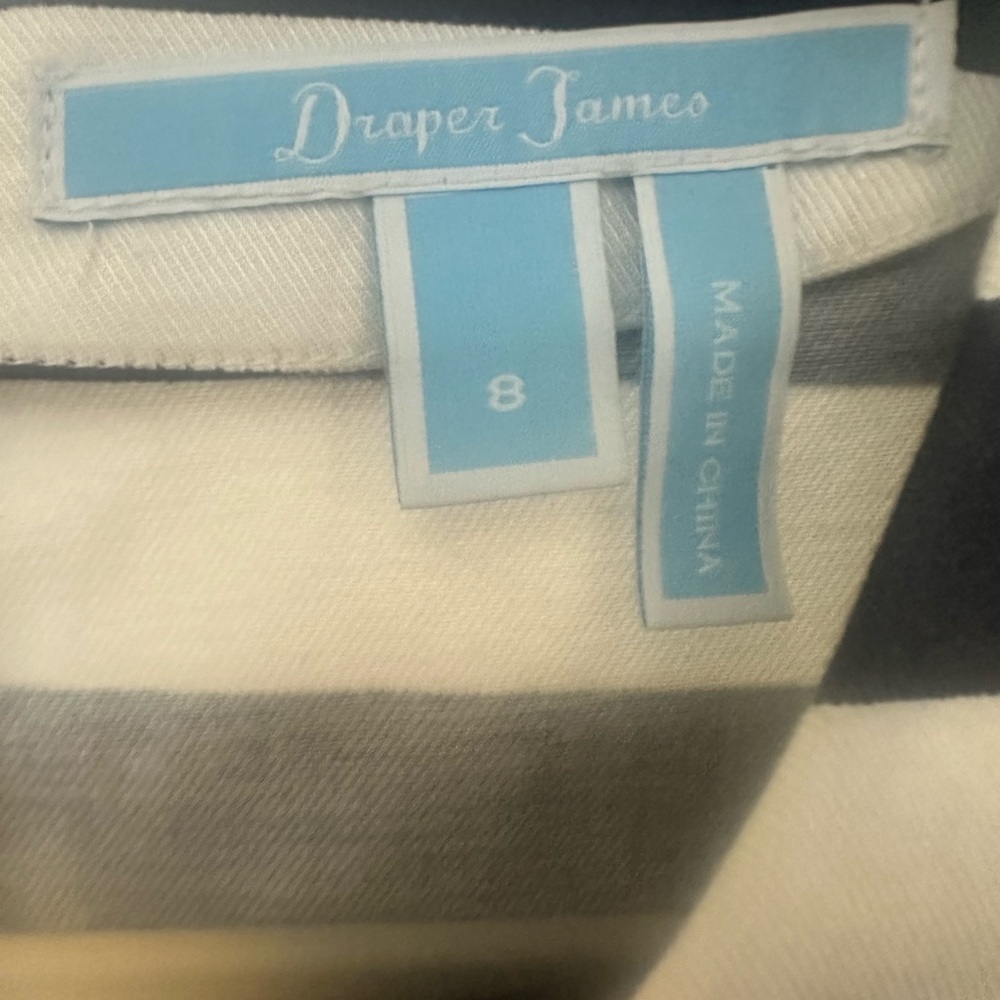 Draper James Blue and White Flutter Sleeve Sheath Dress - Picture 3 of 3